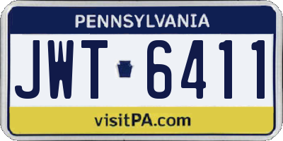 PA license plate JWT6411