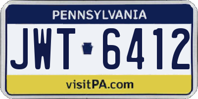 PA license plate JWT6412