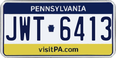 PA license plate JWT6413