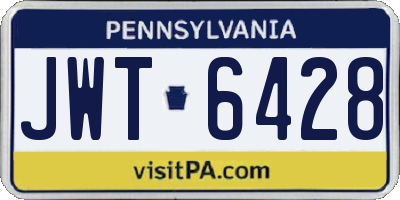 PA license plate JWT6428