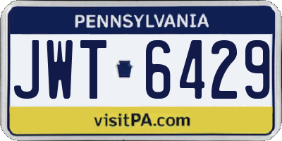 PA license plate JWT6429