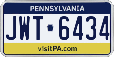 PA license plate JWT6434