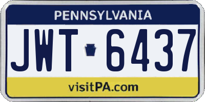 PA license plate JWT6437