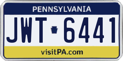 PA license plate JWT6441