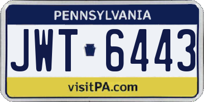 PA license plate JWT6443