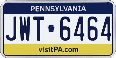 PA license plate JWT6464