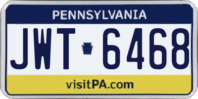PA license plate JWT6468