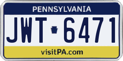 PA license plate JWT6471