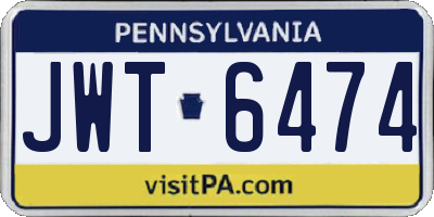 PA license plate JWT6474