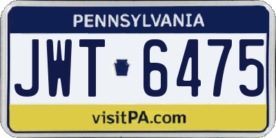 PA license plate JWT6475
