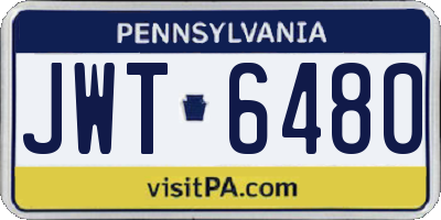 PA license plate JWT6480