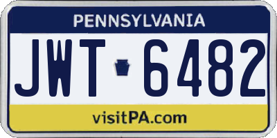 PA license plate JWT6482