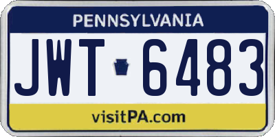 PA license plate JWT6483
