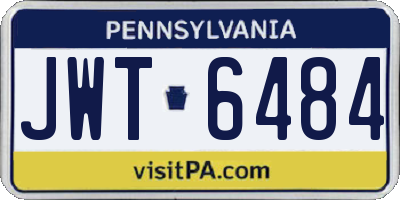 PA license plate JWT6484