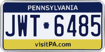 PA license plate JWT6485
