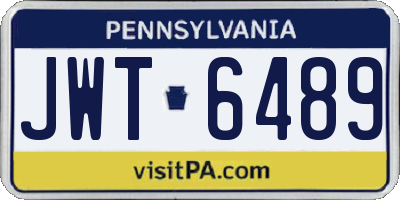 PA license plate JWT6489