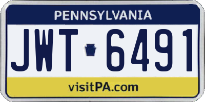 PA license plate JWT6491
