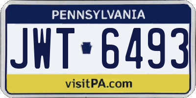 PA license plate JWT6493