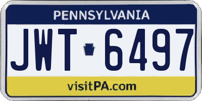 PA license plate JWT6497