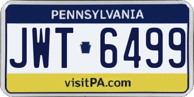 PA license plate JWT6499