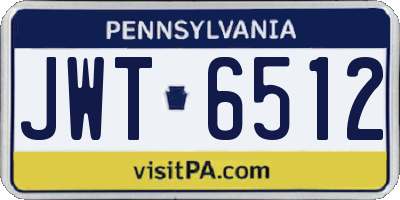 PA license plate JWT6512