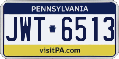 PA license plate JWT6513