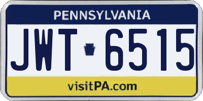 PA license plate JWT6515
