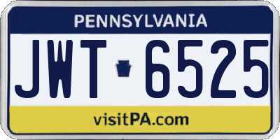 PA license plate JWT6525