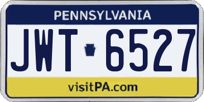 PA license plate JWT6527