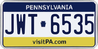 PA license plate JWT6535