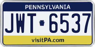 PA license plate JWT6537