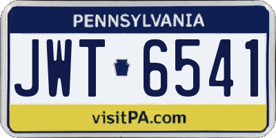 PA license plate JWT6541