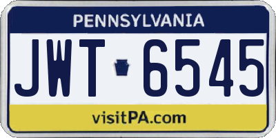 PA license plate JWT6545