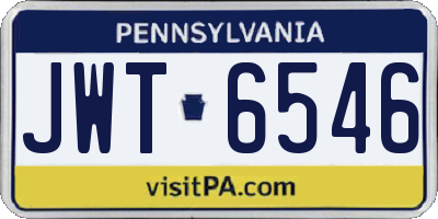 PA license plate JWT6546