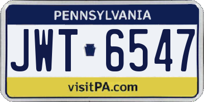 PA license plate JWT6547