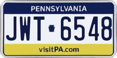 PA license plate JWT6548