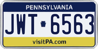 PA license plate JWT6563