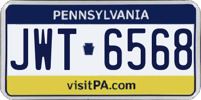 PA license plate JWT6568