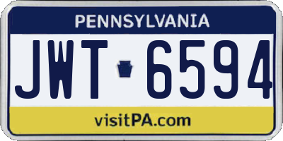 PA license plate JWT6594