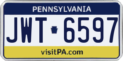 PA license plate JWT6597