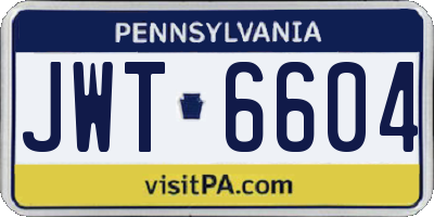 PA license plate JWT6604
