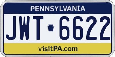 PA license plate JWT6622