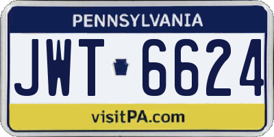 PA license plate JWT6624