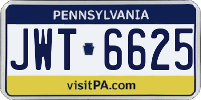 PA license plate JWT6625
