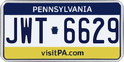 PA license plate JWT6629
