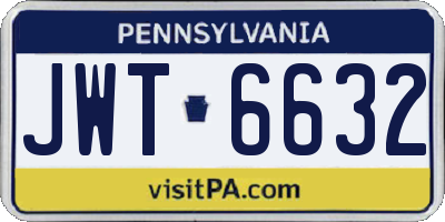 PA license plate JWT6632