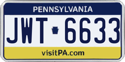 PA license plate JWT6633