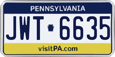 PA license plate JWT6635