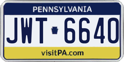 PA license plate JWT6640