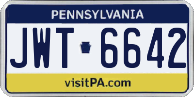 PA license plate JWT6642
